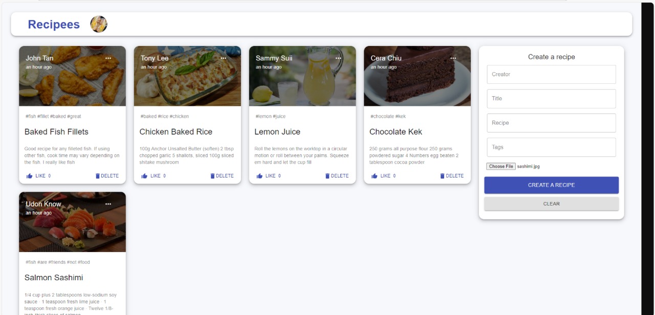 Screenshot of Recipe Book App
